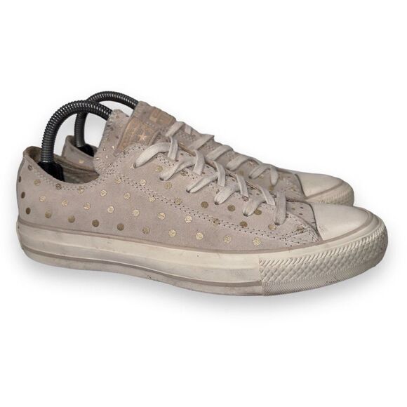 Converse Chuck Taylor All Star Suede Gold Polka Dot Men's 6 Women's 8 - Picture 4 of 11